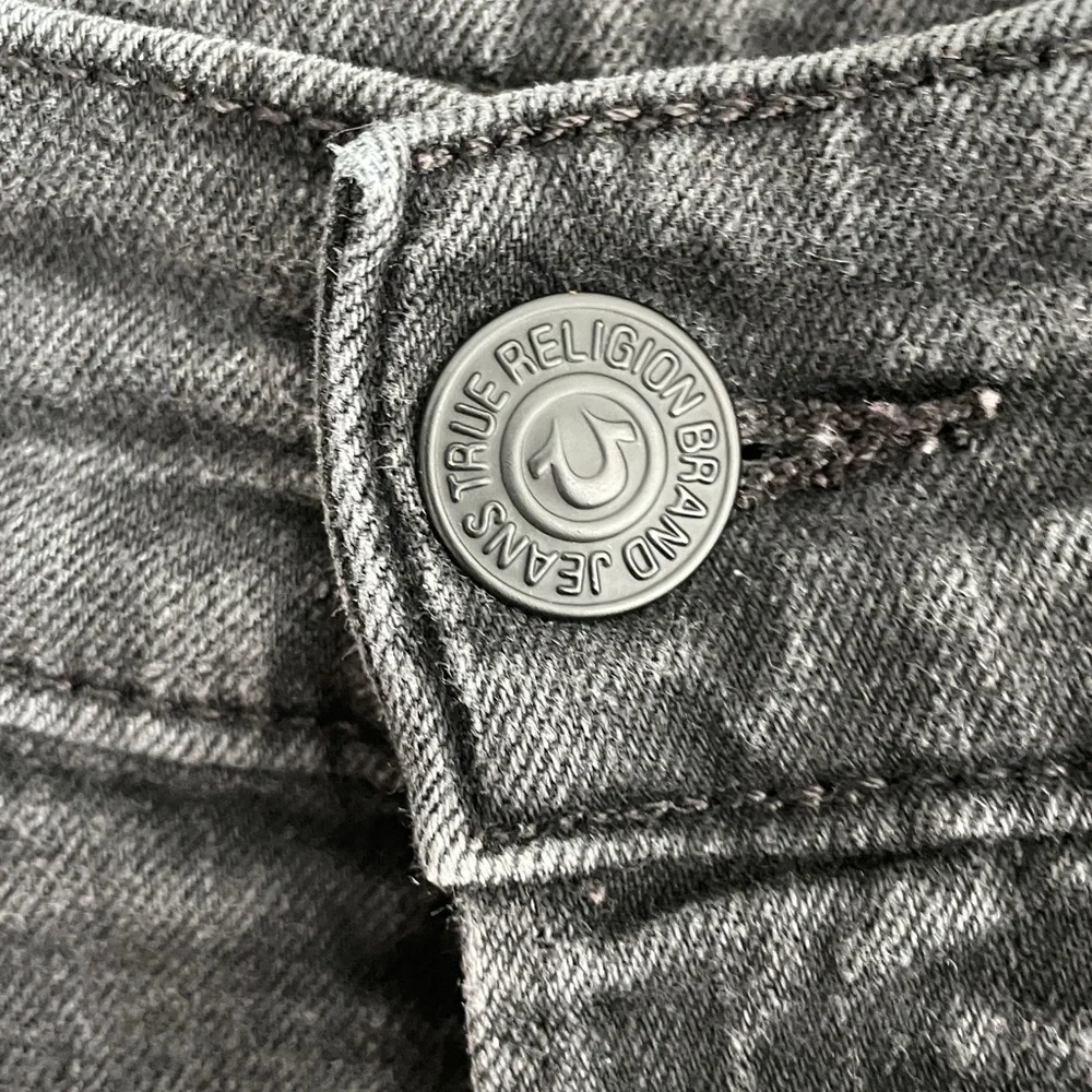 True Religion Jeans Men's Black 34 36 Button Fly Rocco Slim EUC